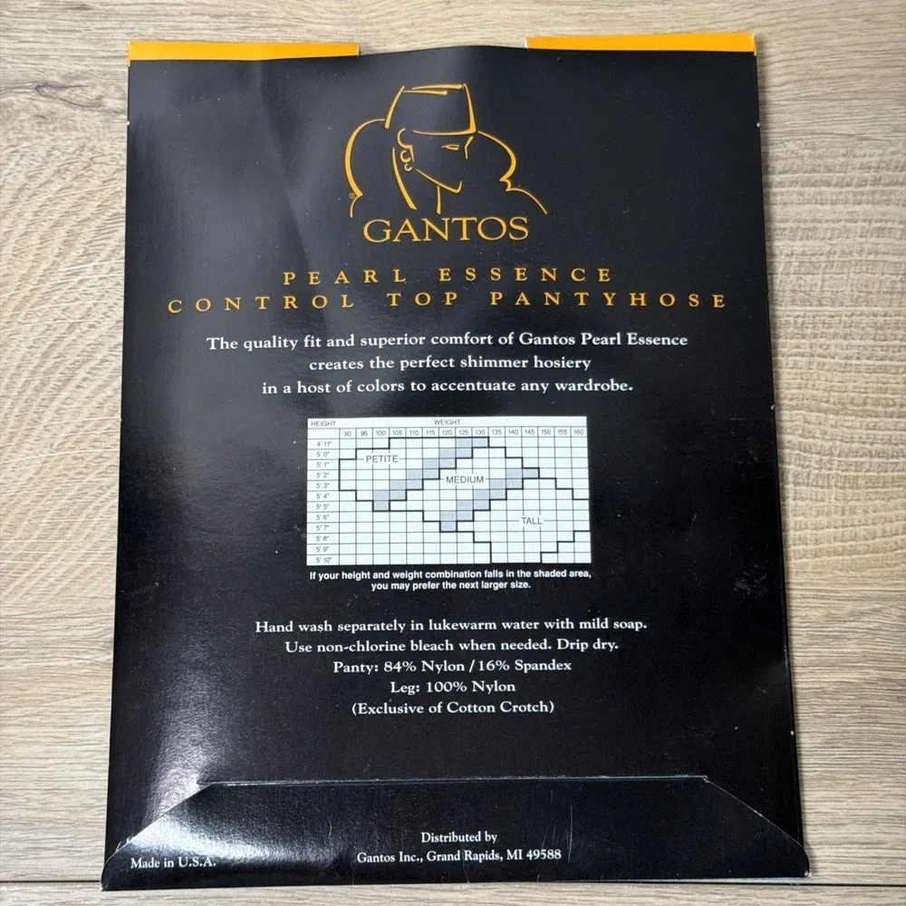 Vintage Gantos Pearl Essence Hosiery Pantyhose Medium Gray Gold Silver Lot 3
